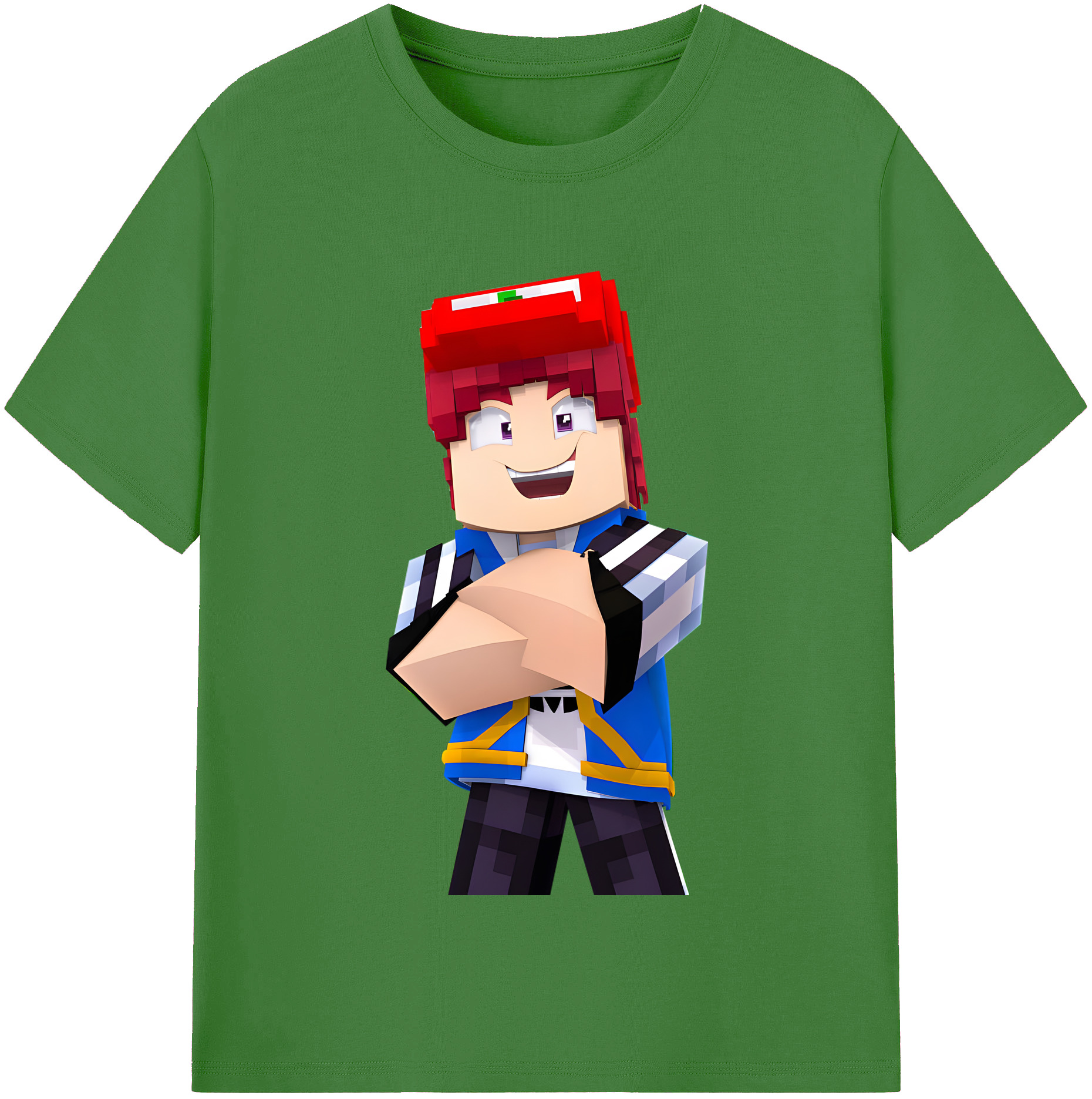 （画像用） マインクラフト ブロックの世界 Minecraft MC Block world レディースカジュアルプリントTシャツ（綿100％）